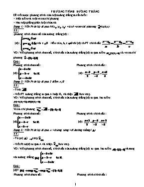 Chuyên đề Phương trình đường thẳng